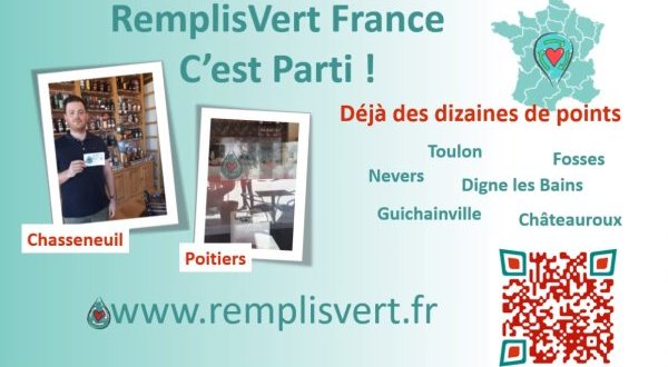 RemplisVert débarque en France pour une eau potable en libre service et moins de bouteilles en plastique